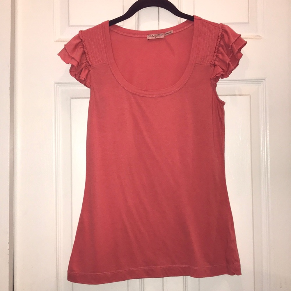 Juicy Couture ruffle sleeve T-shirt size small